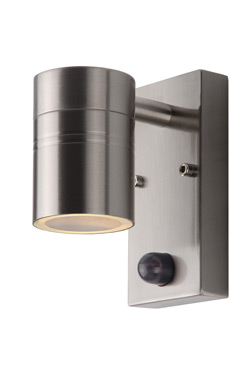 Outdoor wall lamp in brushed chrome Arne. Lucide. 