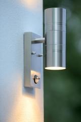Outdoor wall lamp in brushed chrome, high and low Arne. Lucide. Outdoor wall lamp in brushed chrome, high and low Arne. Lucide.