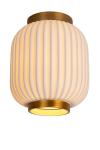 Plafonnier en lampion de porcelaine blanche Gosse. Lucide. 