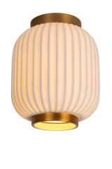 Plafonnier en lampion de porcelaine blanche Gosse. Lucide. 