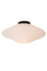 Plafonnier soucoupe de verre opale blanc Trevor. Lucide. 