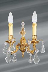 Applique bronze et cristal de bohème Louis XV . Lucien Gau. 