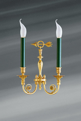 Applique dorée de style Directoire, deux lumières, bronze massif. Lucien Gau. Applique dorée de style Directoire, deux lumières, bronze massif. Lucien Gau.