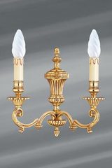 Applique dorée Louis XIV cannelée deux lumières. Lucien Gau. 