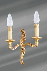 Applique dorée Louis XV en bronze deux bougeoirs. Lucien Gau. Applique dorée Louis XV en bronze deux bougeoirs. Lucien Gau.
