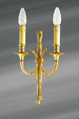 Applique double, style Louis XVI, en bronze massif doré. Lucien Gau. Applique double, style Louis XVI, en bronze massif doré. Lucien Gau.