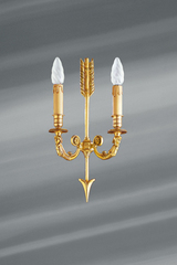Applique en bronze massif, de style Directoire, deux lumières. Lucien Gau. Applique en bronze massif, de style Directoire, deux lumières. Lucien Gau.