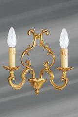 Applique Louis XV en bronze doré deux lumières. Lucien Gau. Applique Louis XV en bronze doré deux lumières. Lucien Gau.