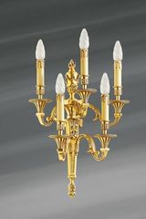Applique Louis XVI en bronze doré, cinq lumières. Lucien Gau. Applique Louis XVI en bronze doré, cinq lumières. Lucien Gau.