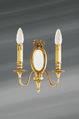 Applique miroir à deux lumières, style Louis XVI en bronze doré. Lucien Gau. Applique miroir à deux lumières, style Louis XVI en bronze doré. Lucien Gau.