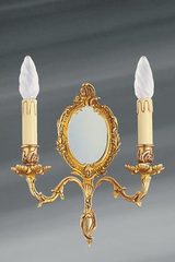 Applique miroir Louis XV en bronze vieil or double bougeoir. Lucien Gau. Applique miroir Louis XV en bronze vieil or double bougeoir. Lucien Gau.