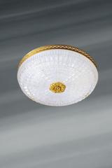 19th century ceiling light with cut crystal diffuser. Lucien Gau. 19th century ceiling light with cut crystal diffuser. Lucien Gau.