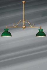 billiard chandelier Dutch style straight stem. Lucien Gau. 