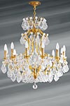 Bohemian crystal Louis XV chandelier twelve lights. Lucien Gau. 