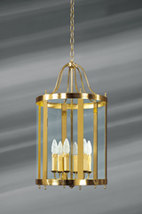Classic six-light glass and bronze lantern. Lucien Gau. 