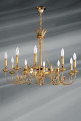 Directoire style bronze chandelier, ten lights. Lucien Gau. Directoire style bronze chandelier, ten lights. Lucien Gau.