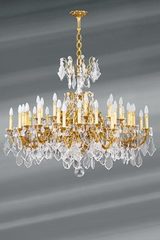 Gilt bronze and crystal chandelier Louis XV style 36 lights. Lucien Gau. Gilt bronze and crystal chandelier Louis XV style 36 lights. Lucien Gau.