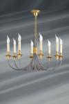 Liens chandelier 8 lights gold and gun barrel finishes. Lucien Gau. 