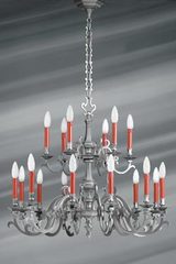 Chandelier Louis XIII style pewter matte finish eighteen lights. Lucien Gau. Chandelier Louis XIII style pewter matte finish eighteen lights. Lucien Gau.