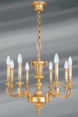 Louis XIV gilt bronze chandelier eight lights. Lucien Gau. 