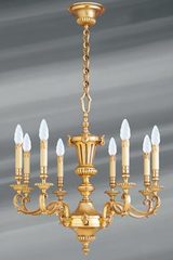 Louis XIV gilt bronze chandelier eight lights. Lucien Gau. Louis XIV gilt bronze chandelier eight lights. Lucien Gau.