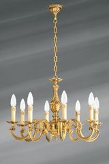 Louis XV bronze chandelier eight lights. Lucien Gau. 