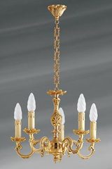 Louis XV bronze chandelier five lights. Lucien Gau. 