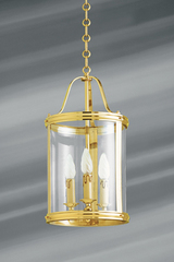 Small classic style bronze lantern three lights. Lucien Gau. 
