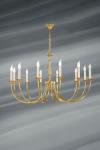 Sologne chandelier in gilded brass. Lucien Gau. 