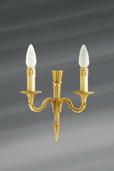 Double applique en bronze massif doré, style Louis XVI. Lucien Gau. Double applique en bronze massif doré, style Louis XVI. Lucien Gau.