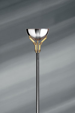 Art Deco brass and silver floor lamp. Lucien Gau. 