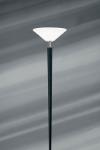 Delage black Art Deco floor lamp and white glass. Lucien Gau. 