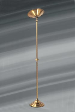 Dutch style patinated brass floor lamp. Lucien Gau. 