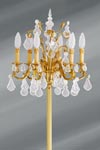 Gilded bronze and bohemian crystal Louis XV Floor lamp. Lucien Gau. 