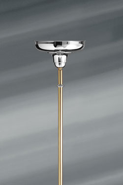 Gold and silver geometric floor lamp. Lucien Gau. 