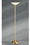 Louis XV gilded bronze and frosted glass form basin floor lamp. Lucien Gau. 
