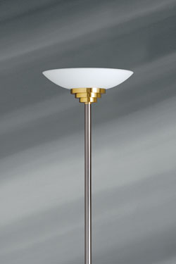 Maya brass Art Deco floor lamp. Lucien Gau. 