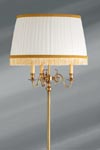 Patinated brassfloorlamp with pleated lampshade Dutch style. Lucien Gau. 