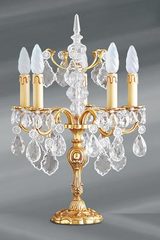 Lampe chandelier Louis XV bronze massif doré et cristal 5 lumières. Lucien Gau. Lampe chandelier Louis XV bronze massif doré et cristal 5 lumières. Lucien Gau.