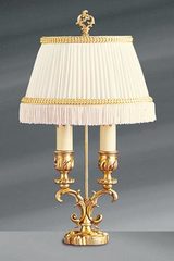 Lampe dorée double chandelier Louis XV. Lucien Gau. 