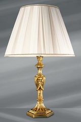Lampe Louis XIV dorée bronze massif doré abat-jour blanc. Lucien Gau. Lampe Louis XIV dorée bronze massif doré abat-jour blanc. Lucien Gau.