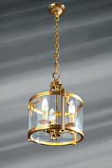 Lanterne originale, bronze et verre, trois lumières. Lucien Gau. Lanterne originale, bronze et verre, trois lumières. Lucien Gau.