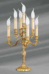Candlestick Louis XV bronze old gold seven lights. Lucien Gau. 
