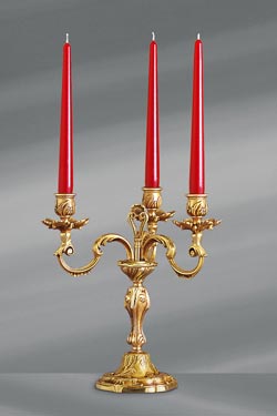 Candlestick Louis XV three candles. Lucien Gau. 