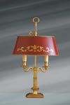 Directoire style lamp, in solid gilded bronze, refined decor. Lucien Gau. 