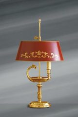 Directoire style lamp in solid gilt bronze, bright gold. Lucien Gau. 