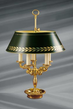 Empire style solid bronze lamp, five lights. Lucien Gau. 