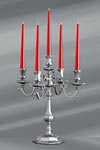 Louis XIII candlestick matt pewter 5-lights table lamp . Lucien Gau. 