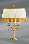 Louis XV golden candlestick lamp with three lights. Lucien Gau. 