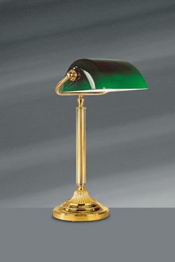 Louis XVI style desk lamp in bright gold bronze. Lucien Gau. 